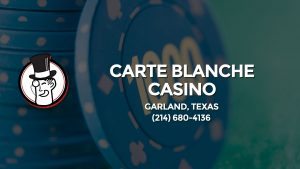 Casino & gambling-themed header image for Barons Bus Charter service to Carte Blanche Casino in Garland, Texas. Please call 2146804136 to contact the casino directly.)
