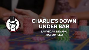 Casino & gambling-themed header image for Barons Bus Charter service to Charlie's Down Under Bar in Las Vegas, Nevada. Please call 7028045172 to contact the casino directly.)