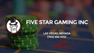 Casino & gambling-themed header image for Barons Bus Charter service to Five Star Gaming Inc in Las Vegas, Nevada. Please call 7024560132 to contact the casino directly.)