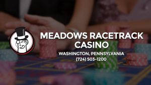 Casino & gambling-themed header image for Barons Bus Charter service to Meadows Racetrack Casino in Washington, Pennsylvania. Please call 7245031200 to contact the casino directly.)