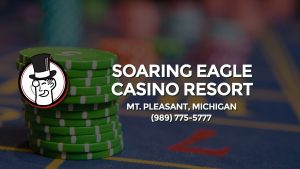 Casino & gambling-themed header image for Barons Bus Charter service to Soaring Eagle Casino Resort in Mt. Pleasant, Michigan. Please call 9897755777 to contact the casino directly.)