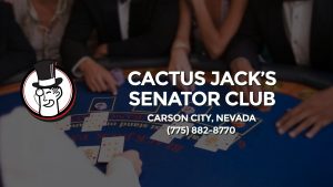 Casino & gambling-themed header image for Barons Bus Charter service to Cactus Jack's Senator Club in Carson City, Nevada. Please call 7758828770 to contact the casino directly.)