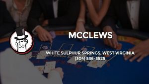 Casino & gambling-themed header image for Barons Bus Charter service to Mcclews in White Sulphur Springs, West Virginia. Please call 3045363525 to contact the casino directly.)