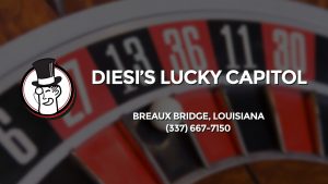Casino & gambling-themed header image for Barons Bus Charter service to Diesi's Lucky Capitol in Breaux Bridge, Louisiana. Please call 3376677150 to contact the casino directly.)