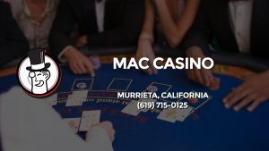 Casino & gambling-themed header image for Barons Bus Charter service to Mac Casino in Murrieta, California. Please call 6197150125 to contact the casino directly.)