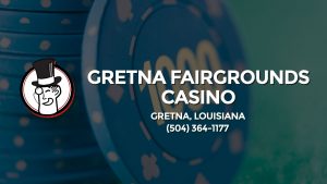Casino & gambling-themed header image for Barons Bus Charter service to Gretna Fairgrounds Casino in Gretna, Louisiana. Please call 5043641177 to contact the casino directly.)