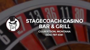 Casino & gambling-themed header image for Barons Bus Charter service to Stagecoach Casino Bar & Grill in Culbertson, Montana. Please call 4067876181 to contact the casino directly.)