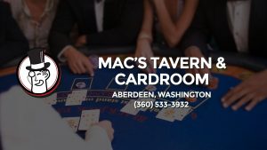 Casino & gambling-themed header image for Barons Bus Charter service to Mac's Tavern & Cardroom in Aberdeen, Washington. Please call 3605333932 to contact the casino directly.)