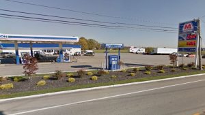 Barons Bus in Seaman, OH at the Marathon Gas Station