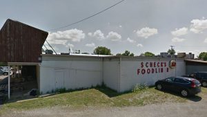 Barons Bus stop in Shreve, Ohio at Scheck's IGA