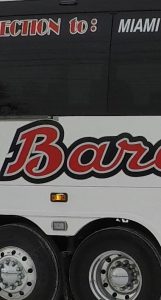 Barons Bus College Connection bus close up slice 01