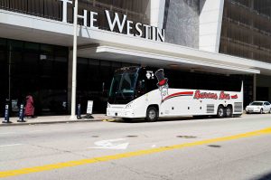 barons bus parked in front of the westin