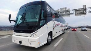 barons bus running front drivers