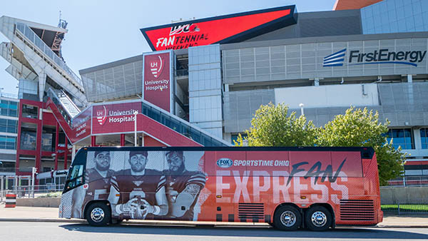 charter bus cleveland ohio attractions barons bus at cleveland browns firstenergy stadium