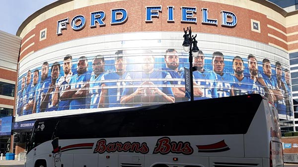 charter bus detroit michigan attractions ford field