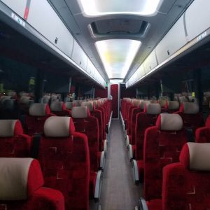 barons bus our fleet interior center aisle illuminated