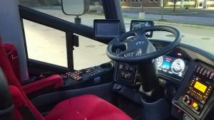 barons bus our fleet interior drivers console illuminated