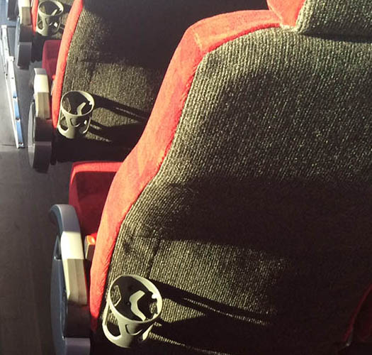 barons bus our fleet interior seat cup holders and power outlets