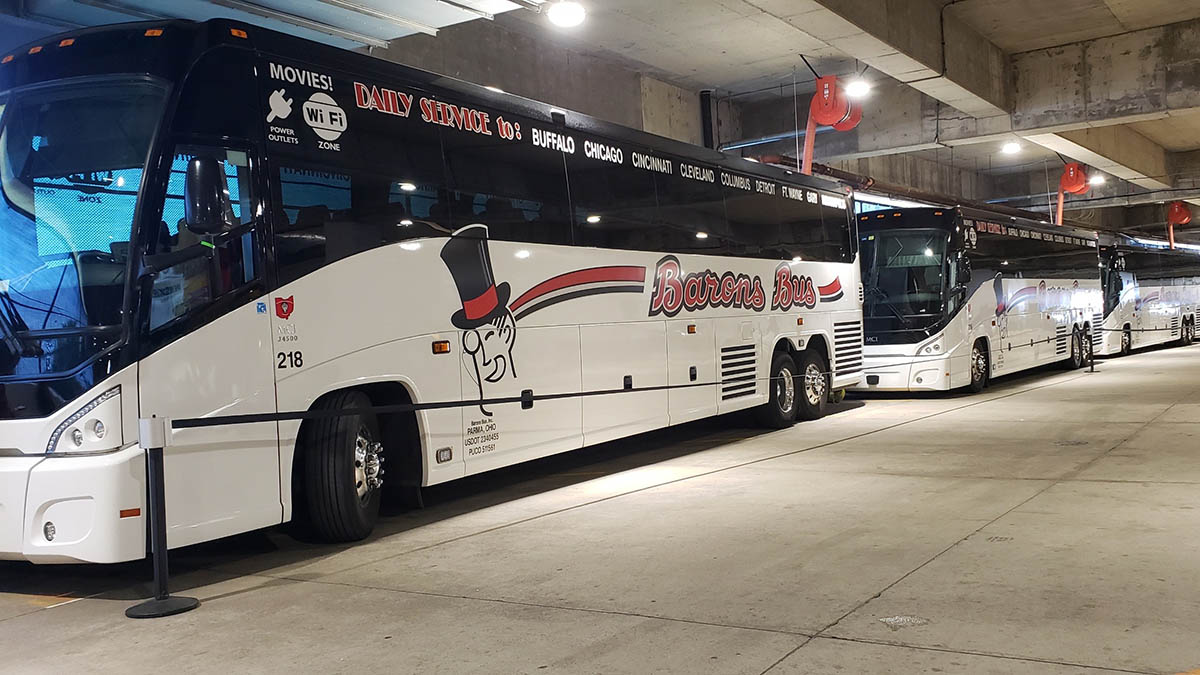 barons bus charter bus meetings and convention parking garage